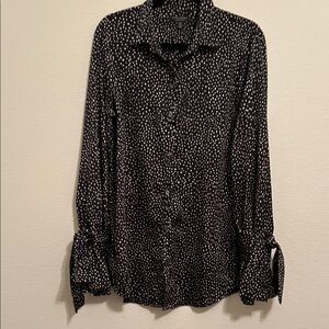 Banana Republic Black and Tan Polka Dot Women's Top